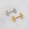 MULTI CZ SUNFLOWER 316L SURGICAL STEEL NIPPLE RING MULTI CZ SUNFLOWER 316L SURGICAL STEEL NIPPLE RING